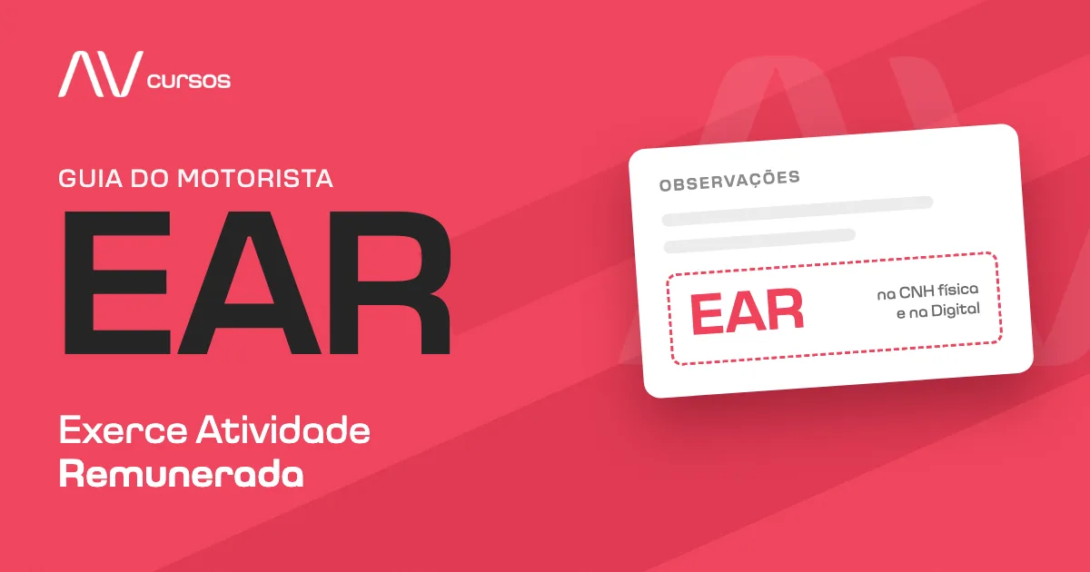Sigla EAR, Exerce Atividade Remunerada, em destaque sobre fundo vermelho